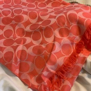 Pink COACH Scarf.